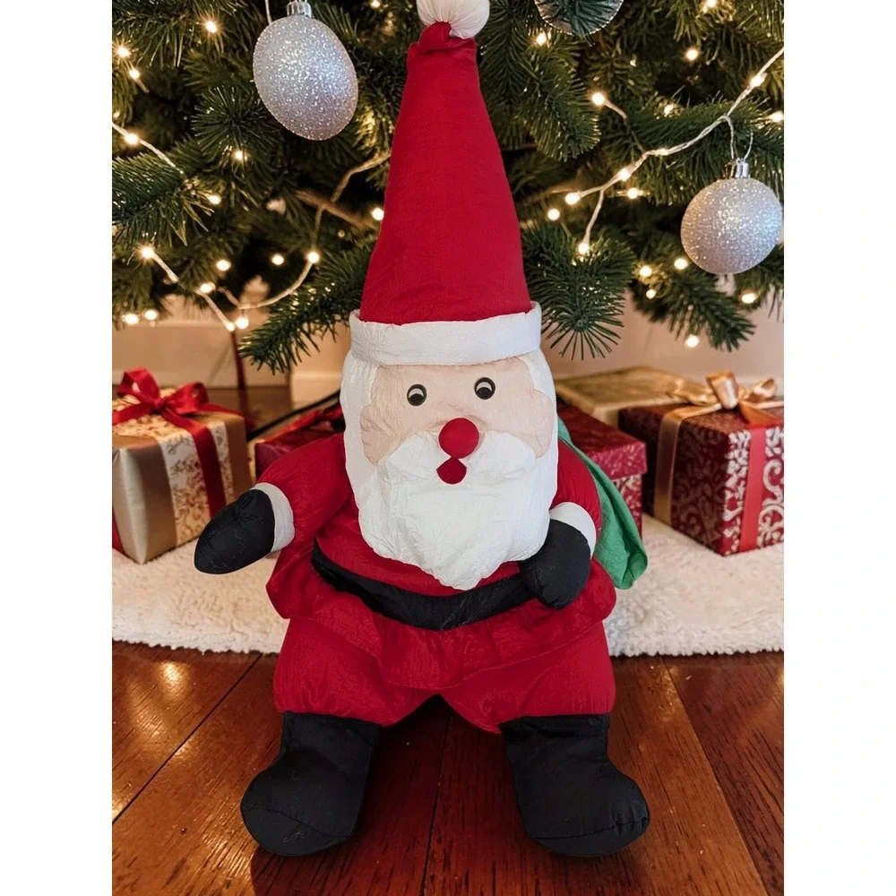 Vintage International Silver Co Santa Claus Plush Parachute Material 18
